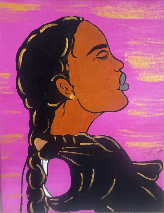 "Unbothered"- Original Acrylic Portrait 11x14